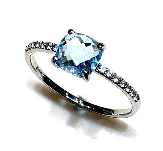 Ringe Sommer Dame in Weißgold Topazio blu TOP AZZ ZIRC D UD/C 1.80 B - TOP AZZ ZIRC D UD/C 1.80 B